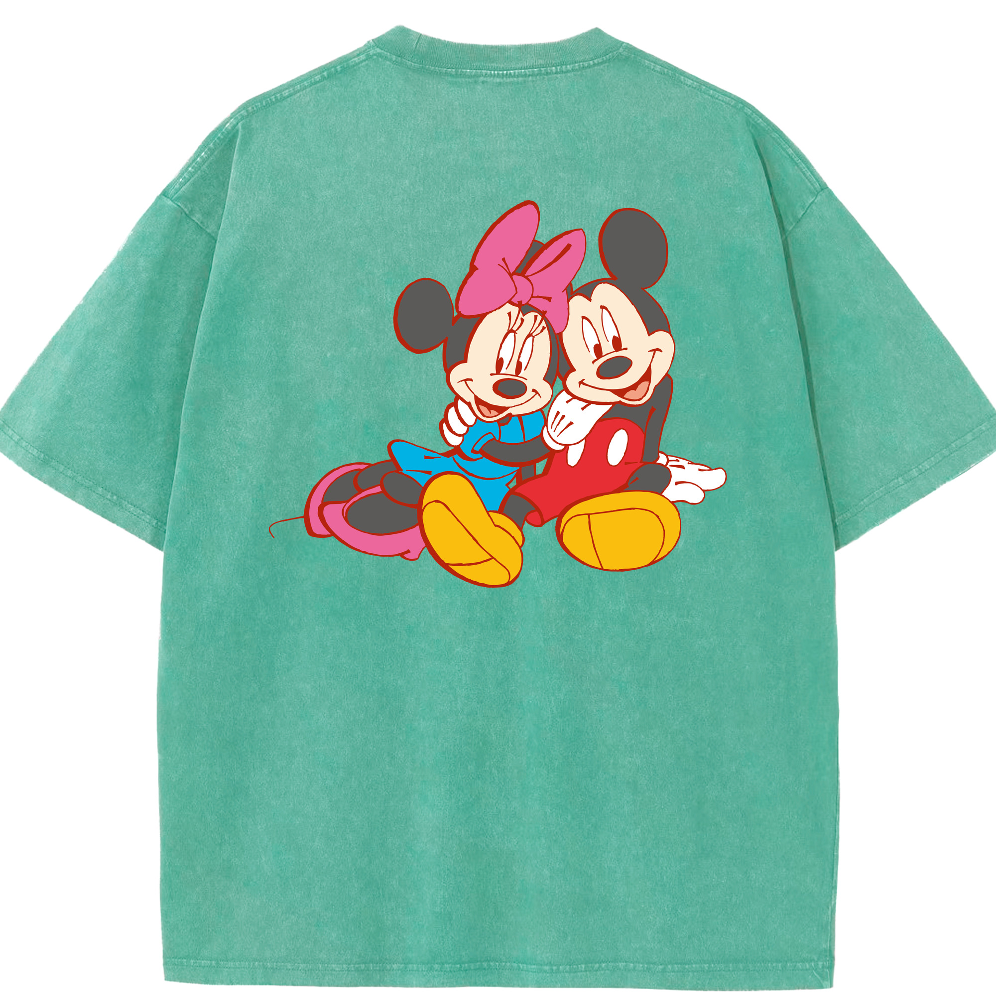 （画像用） ミッキーマウス Mickey Mouse 綿100% ヴィンテージ風 半袖Tシャツ（背面プリント）